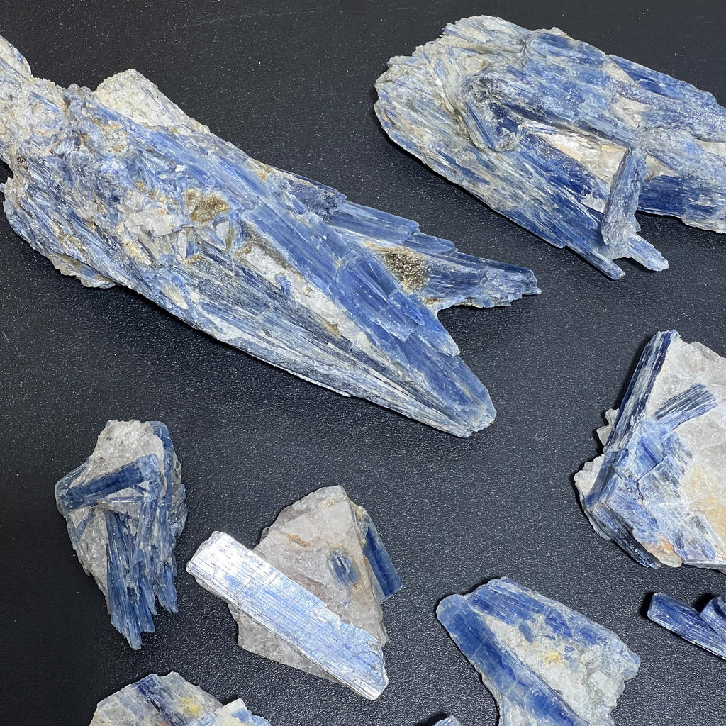 Blue Kyanite Large Crystal Raw Clusters In Matrix
