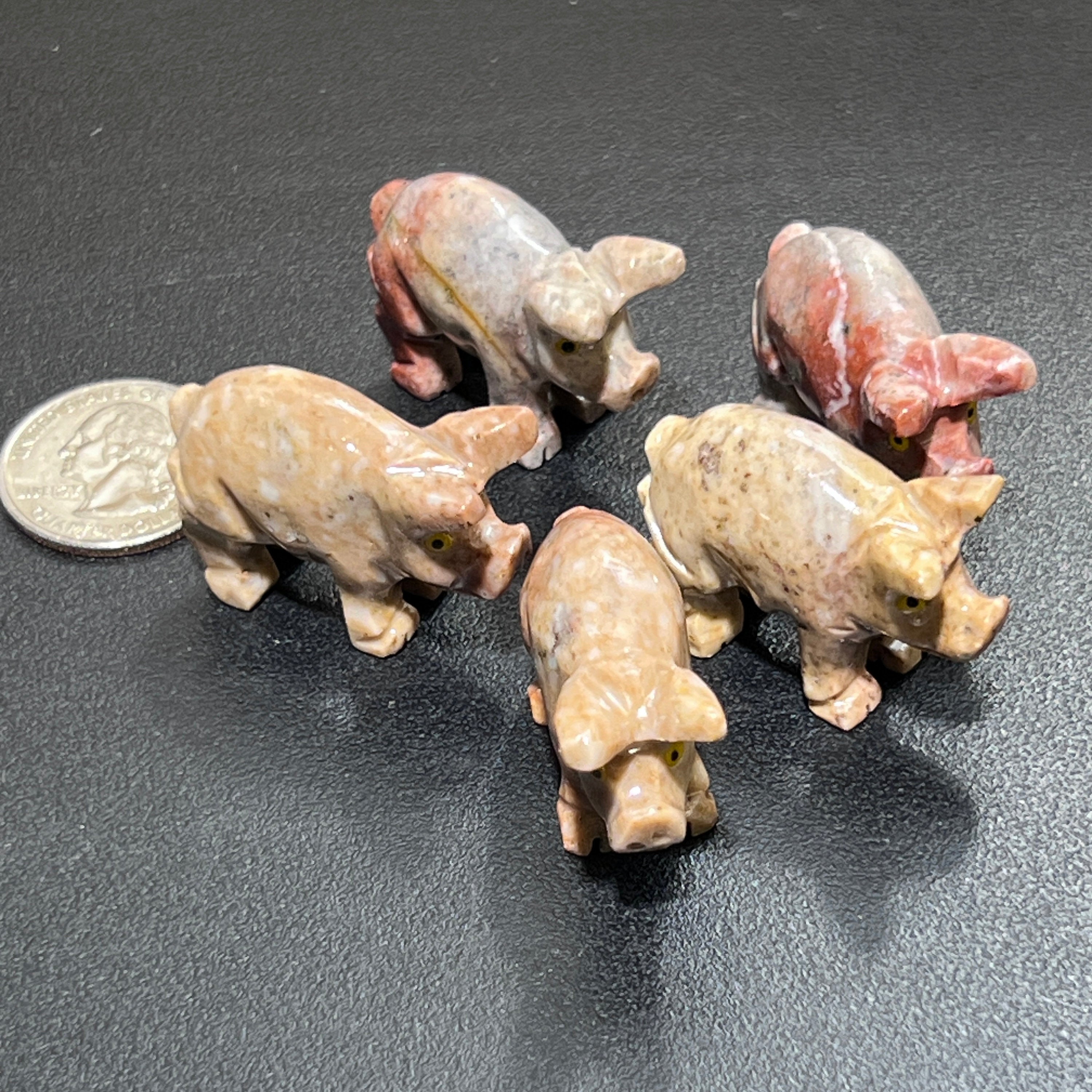 Small Soapstone Animals Miniature Carvings (Packs of 10)