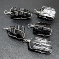Raw Black Tourmaline Crystal Pendant (Silver Plated Wire Wrapped)