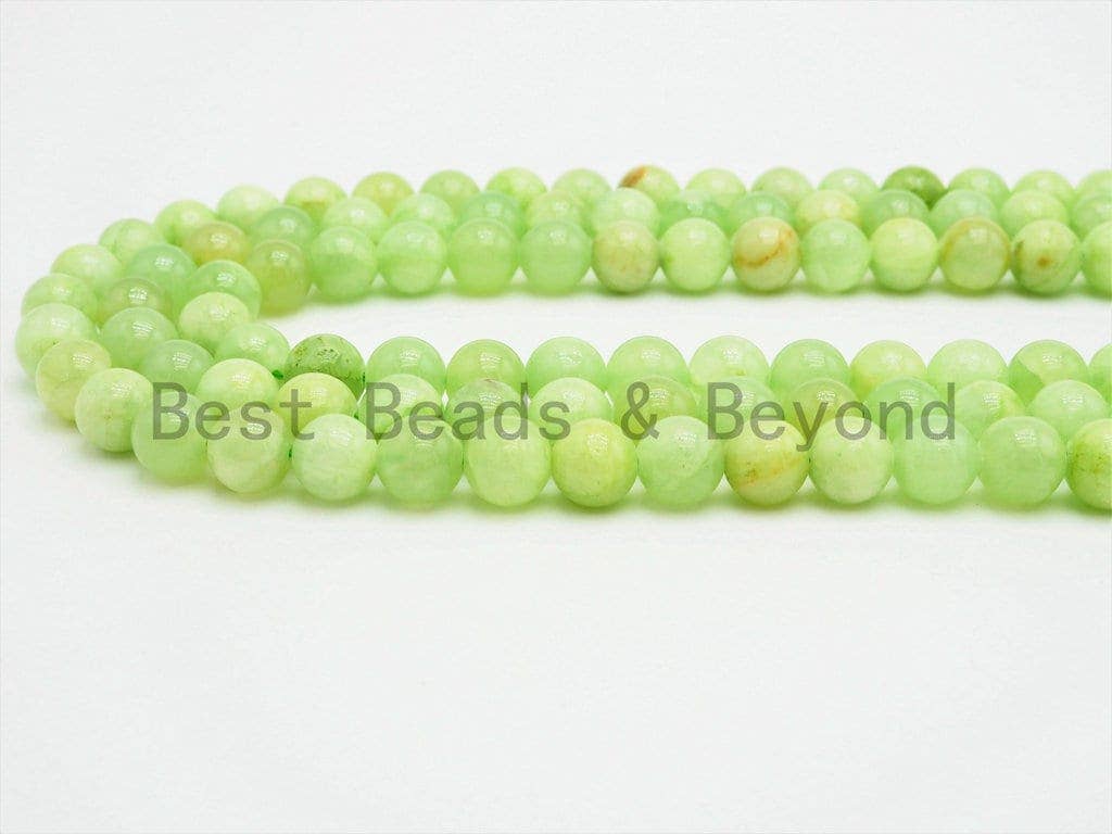 High Quality Lime Green Jade Round Smooth Beads, 4mm/6mm/8mm/10mm/12mm, Green Gemstone Beads, 15.5inch strand, SKU#U341