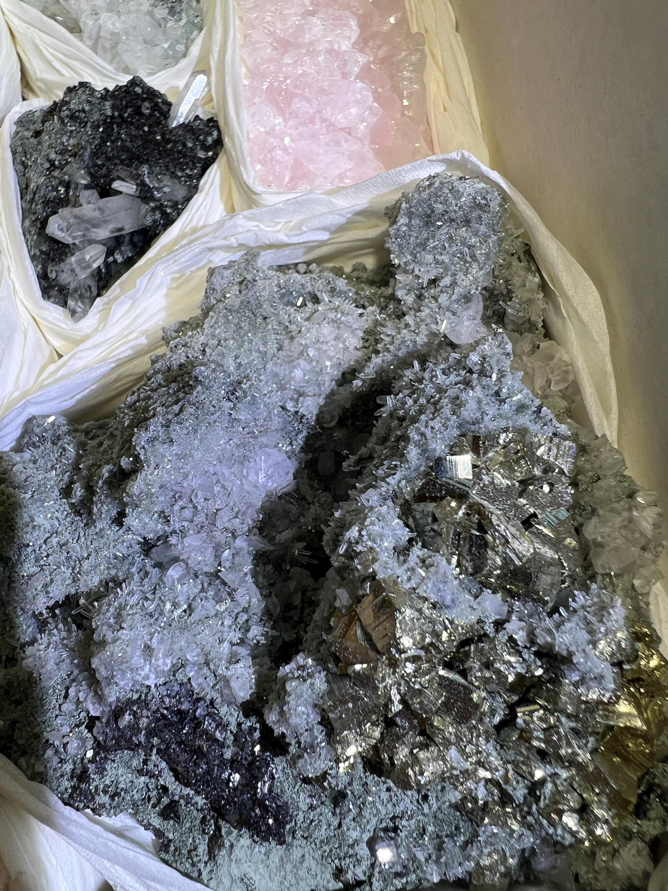 Bolivian Minerals Crystal Mixed Collection (Large 15x10 Inch Flat)