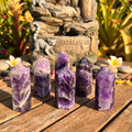 Banded Purple Amethyst Crystal Point Tower