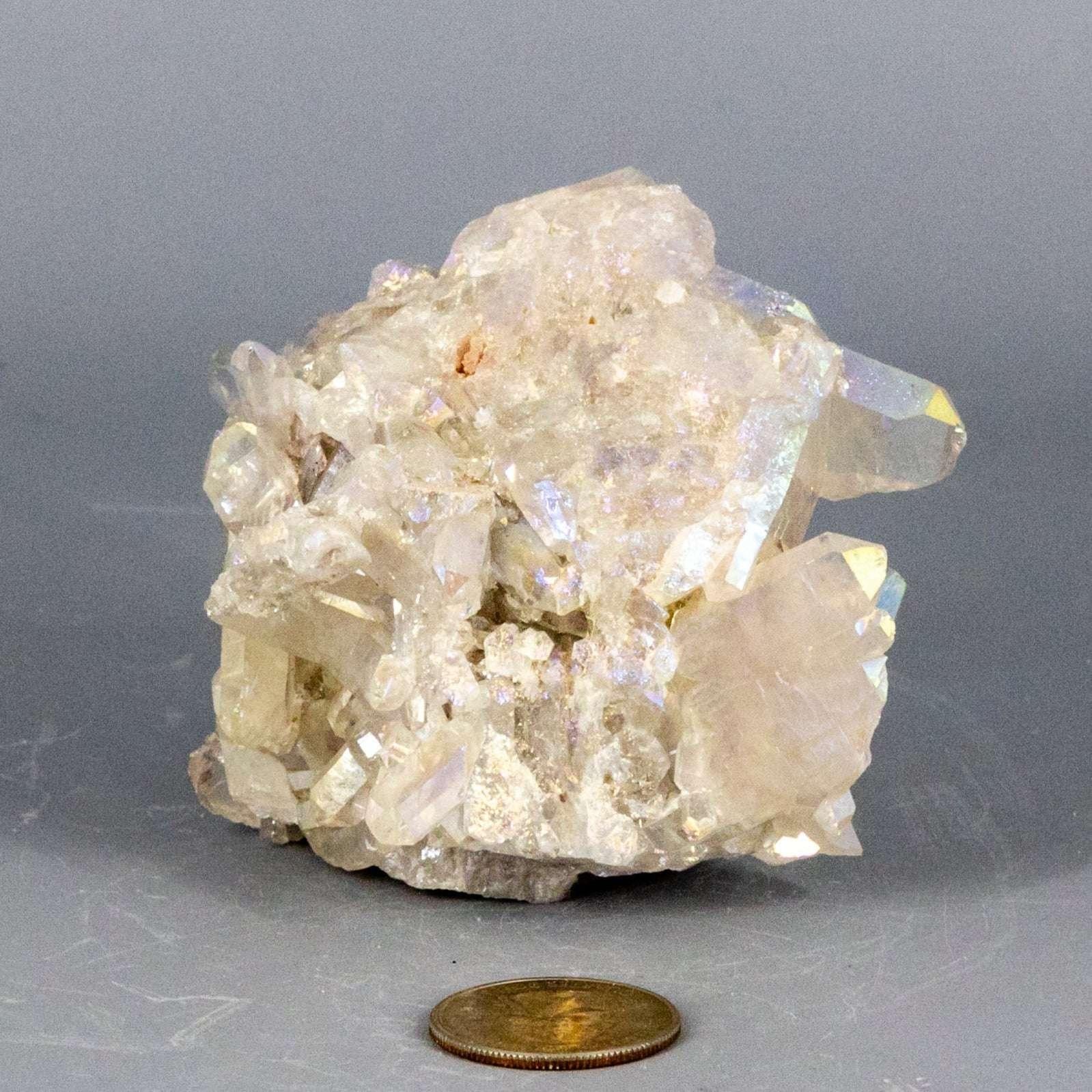 Angel Aura Quartz Crystal Point Cluster Iridescent