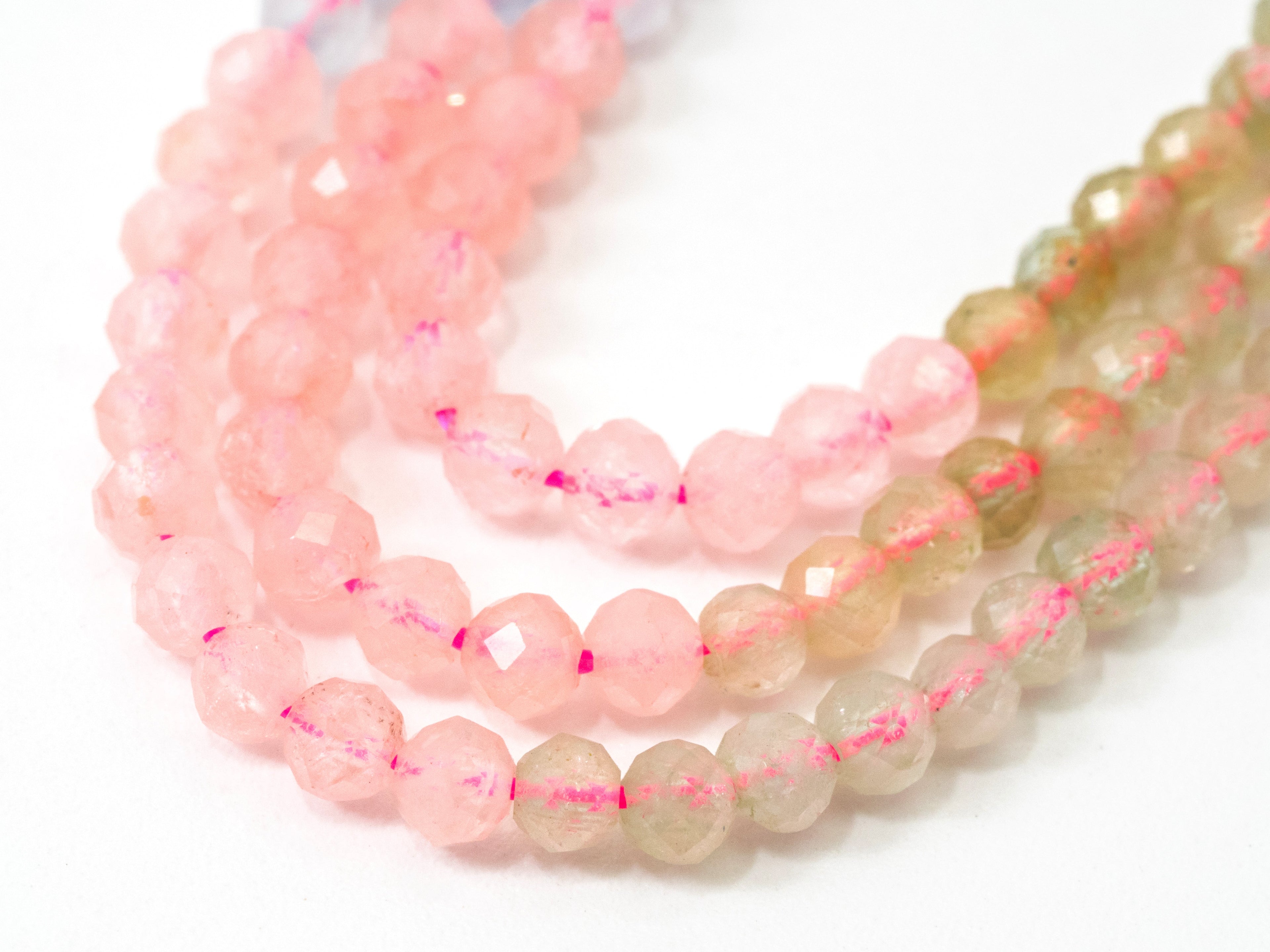 Top Quality Natural Morganite Facted Round Ball Beads, 4mm Gemstones Beads,Natural Morganite  Beads,15.5" Full Strand,SKU#U112