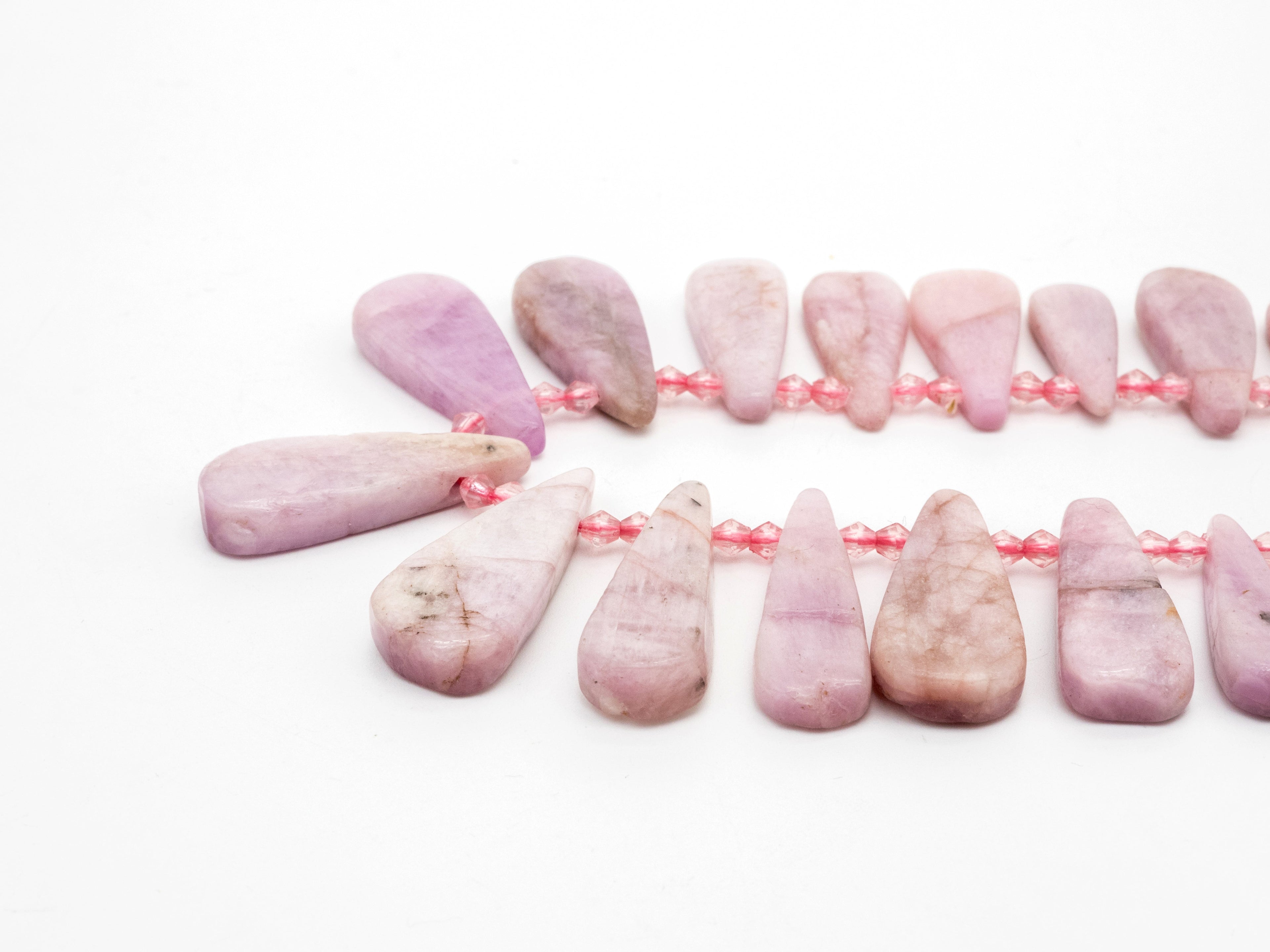 High Quality Natural Kunzite Teardrop beads, 23-38mm, Long Teardrop Pink Gemstone Beads, 15.5inch strand, SKU#U144