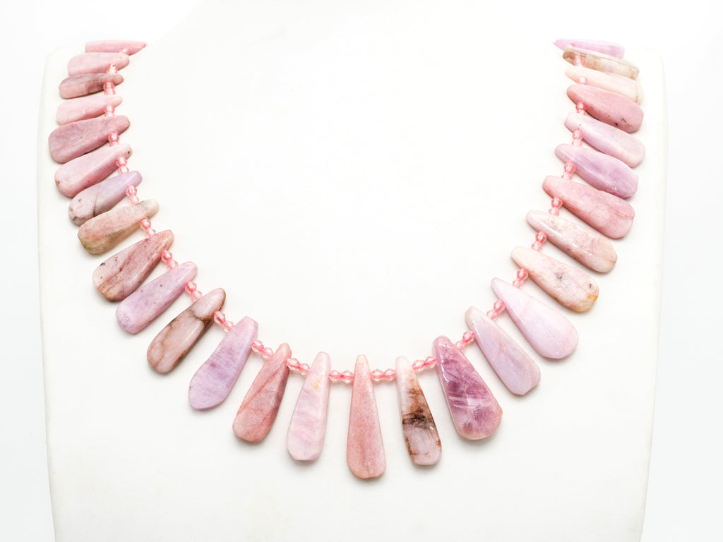 High Quality Natural Kunzite Teardrop beads, 23-38mm, Long Teardrop Pink Gemstone Beads, 15.5inch strand, SKU#U144