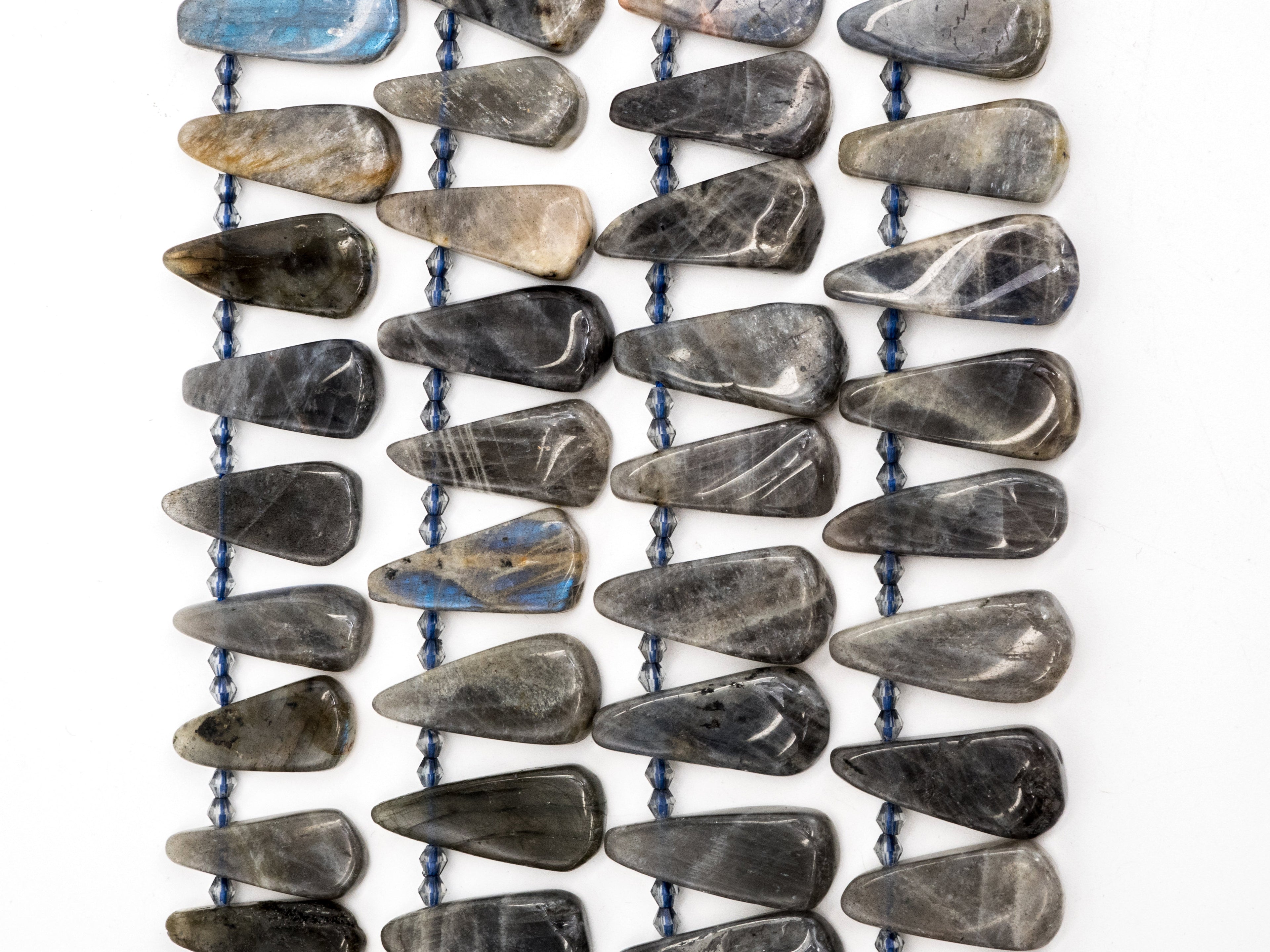 High Quality Natural Labradorite Beads, 22-32mm, Long Teardrop Gray Gemstone Beads, 15.5 inch strand, SKU#U140