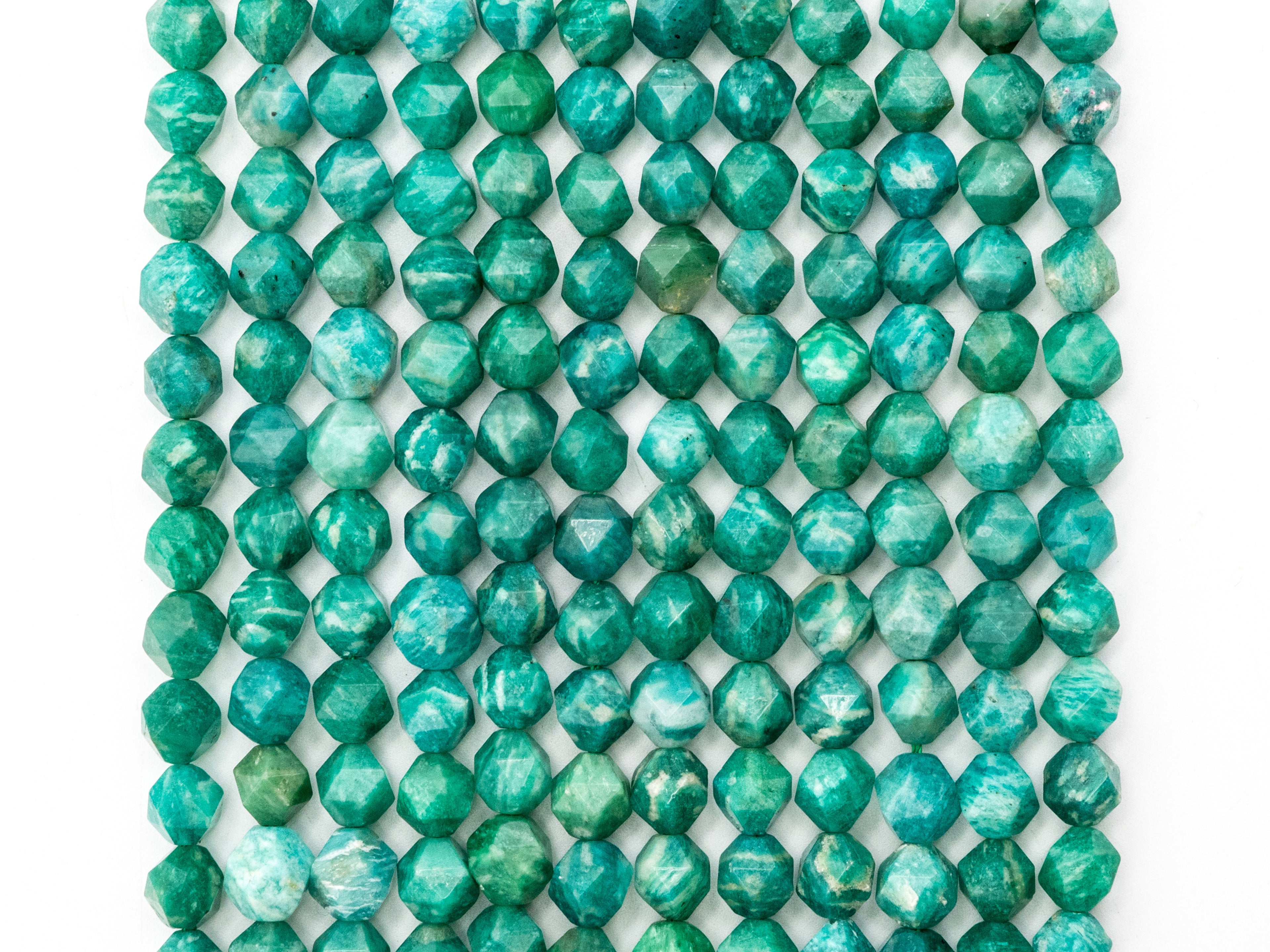 Unique Diamond Cut Quality Natural Amazonite beads, 6mm/8mm/10mm/12mm, Diamond Cut Faceted Round Gemstone Beads, 15-16inch strand, SKU#U147
