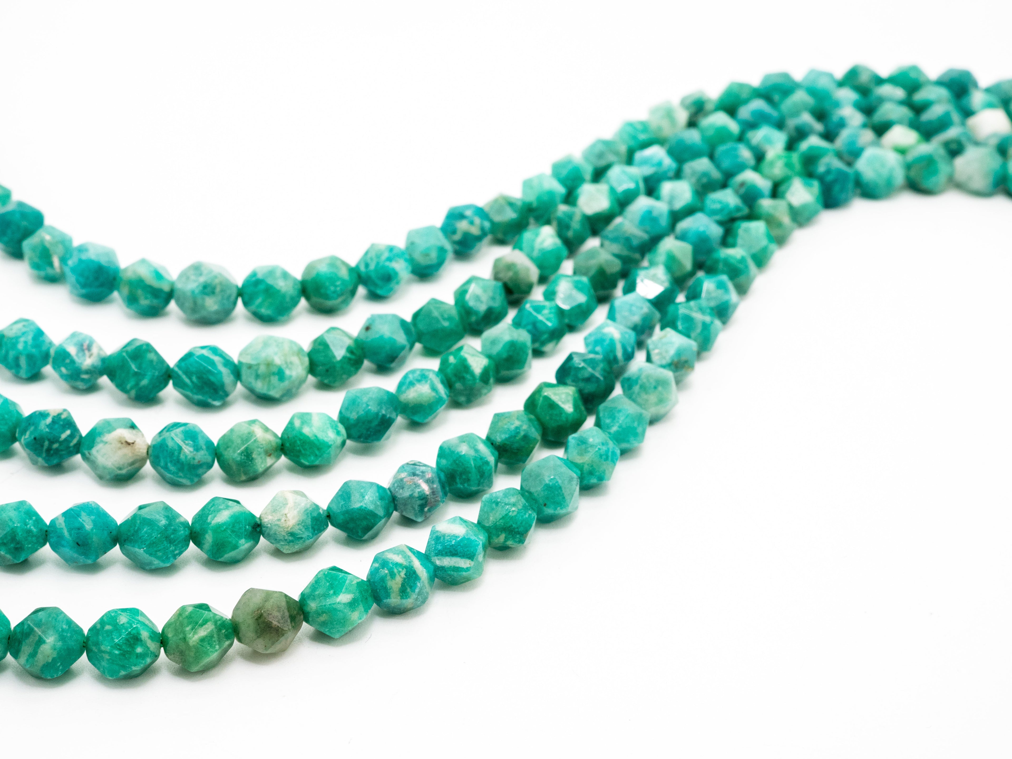 Unique Diamond Cut Quality Natural Amazonite beads, 6mm/8mm/10mm/12mm, Diamond Cut Faceted Round Gemstone Beads, 15-16inch strand, SKU#U147