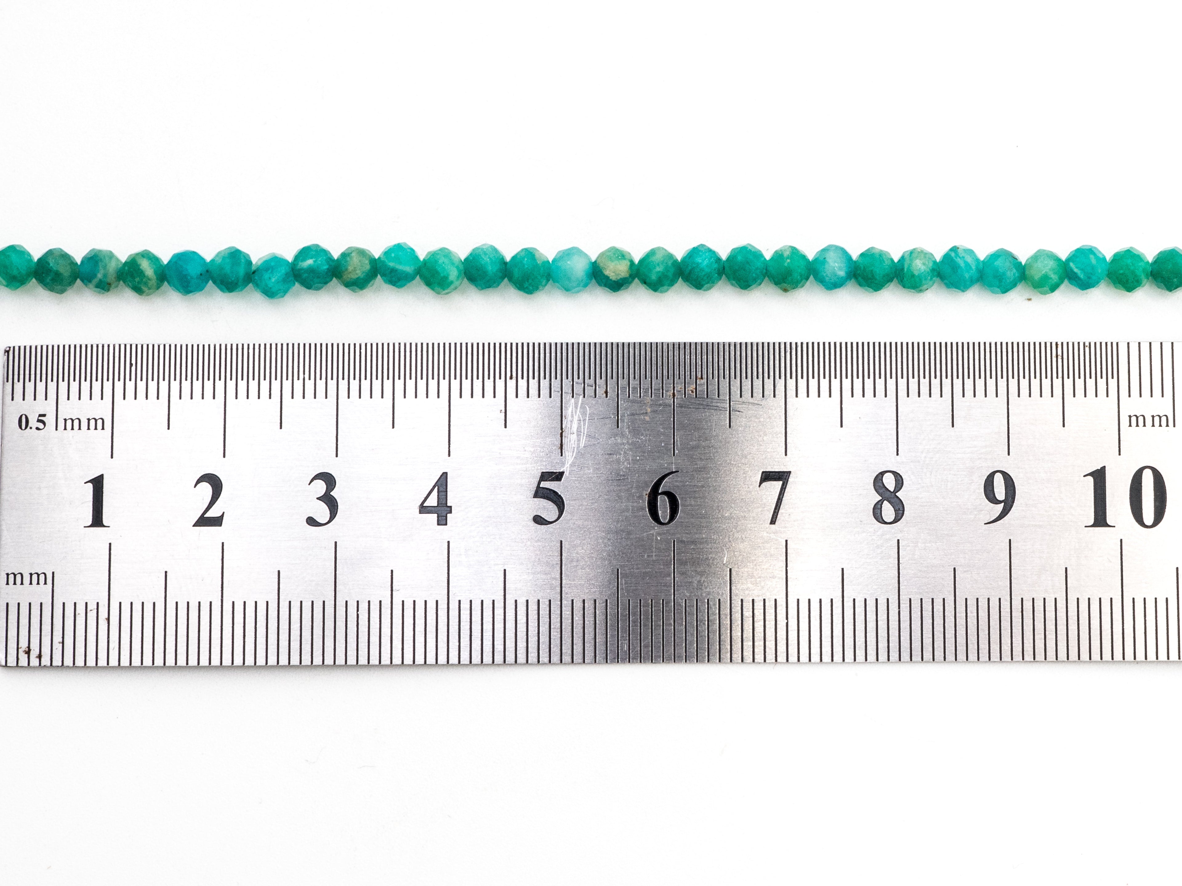Unique Diamond Cut Quality Natural Amazonite beads, 3mm/4mm, Diamond Cut Faceted Round Gemstone Beads, 15-16inches strand, SKU#U149