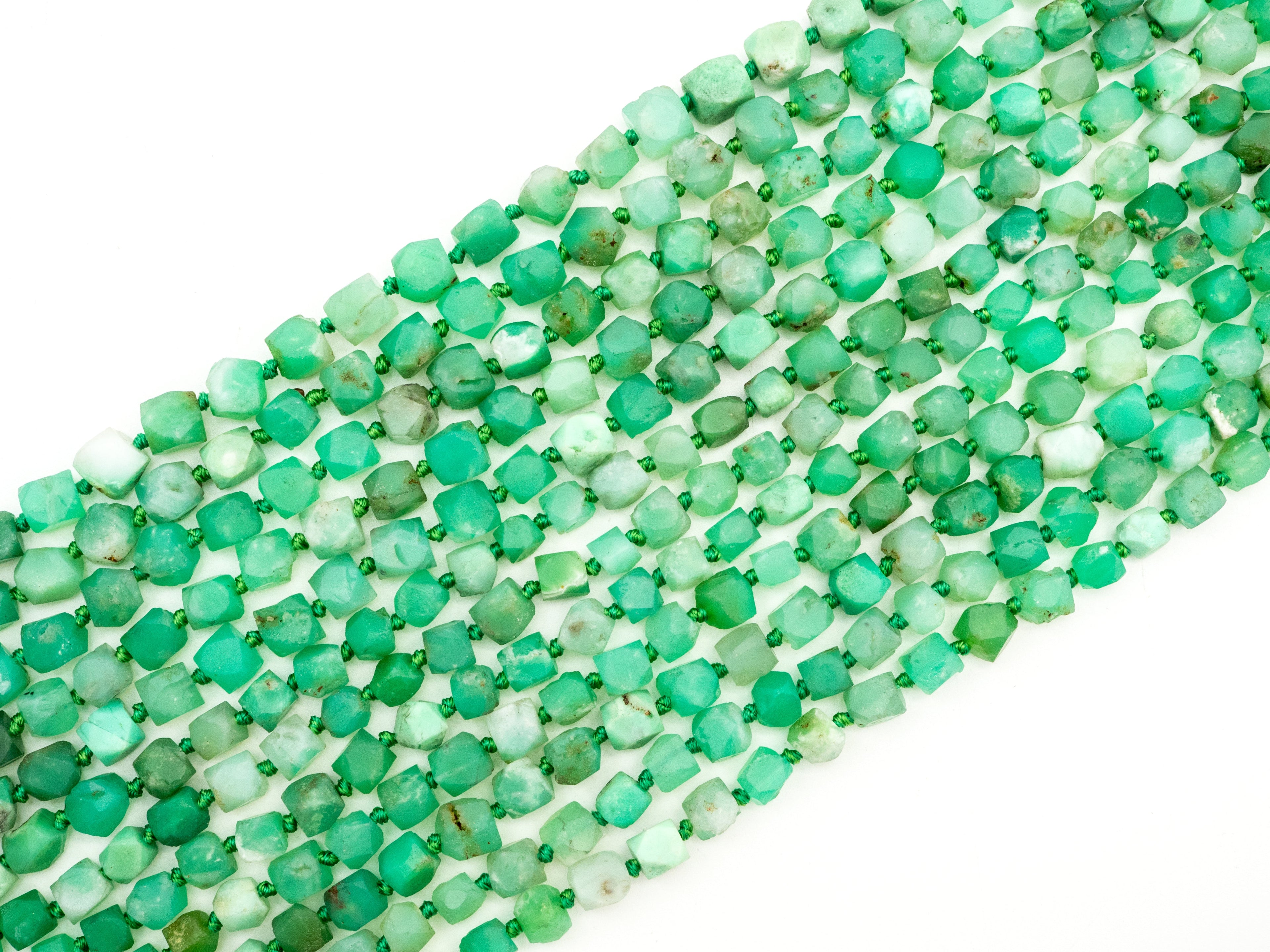 Quality Natural Chrysoprase Faceted Round Beads, 6-8mm Green Gemstone beads,Natural Chrysoprase Beads,15.5inch strand, SKU#U169