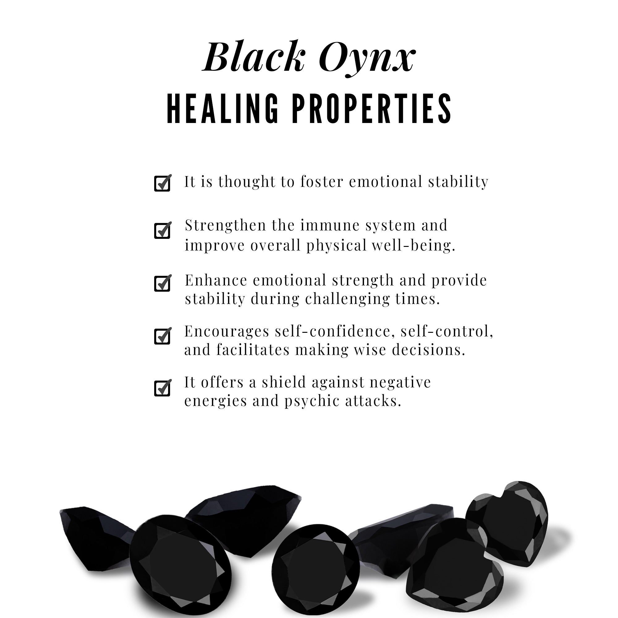 Natural Black Onyx Flower Pendant Necklace for Women
