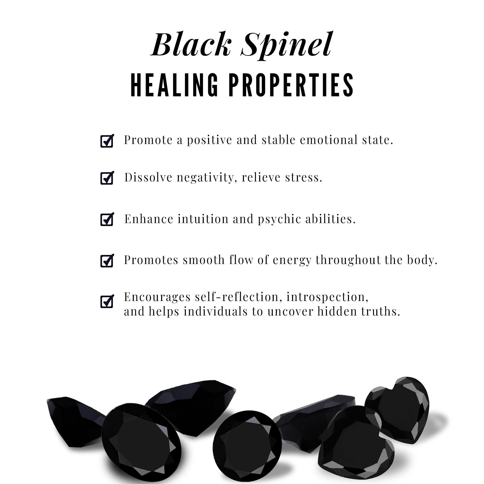 Natural Black Spinel Infinity Pendant and Earrings Set