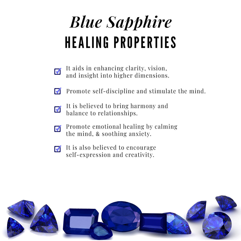 Natural 1 Carat Blue Sapphire Key Pendant Necklace