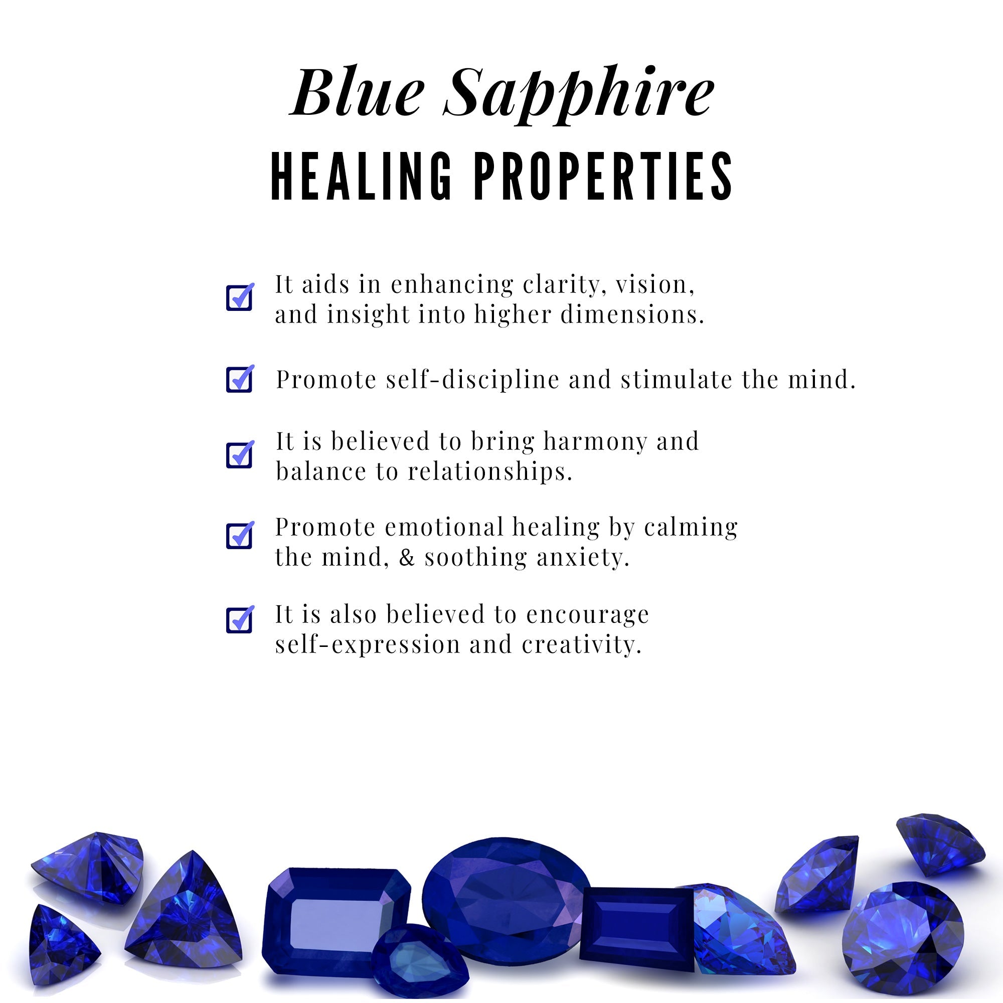 Natural Blue Sapphire Star Pendant Necklace for Women