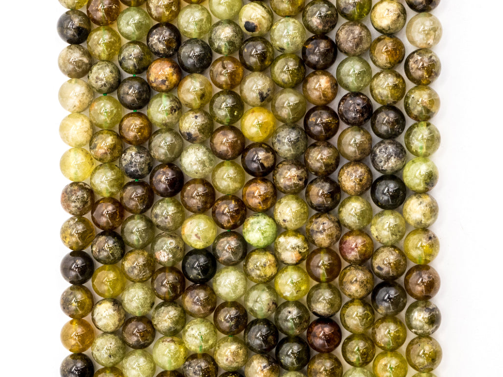 High Quality Natural Green Garnet Smooth Round/Rondelle Beads, 6mm/8mm/10mm/12mm/3x6mm Green Garnet Beads,15.5" Full Strand,SKU#U180