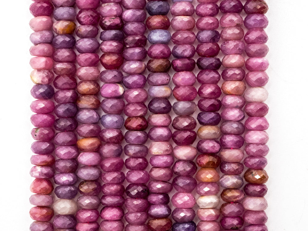 Top Quality Natural Ruby Faceted Rondelle Beads, 3x5mm/4x6mm/6x9mm Ruby Gemstone Beads,15.5" Full Strand,SKU#U183