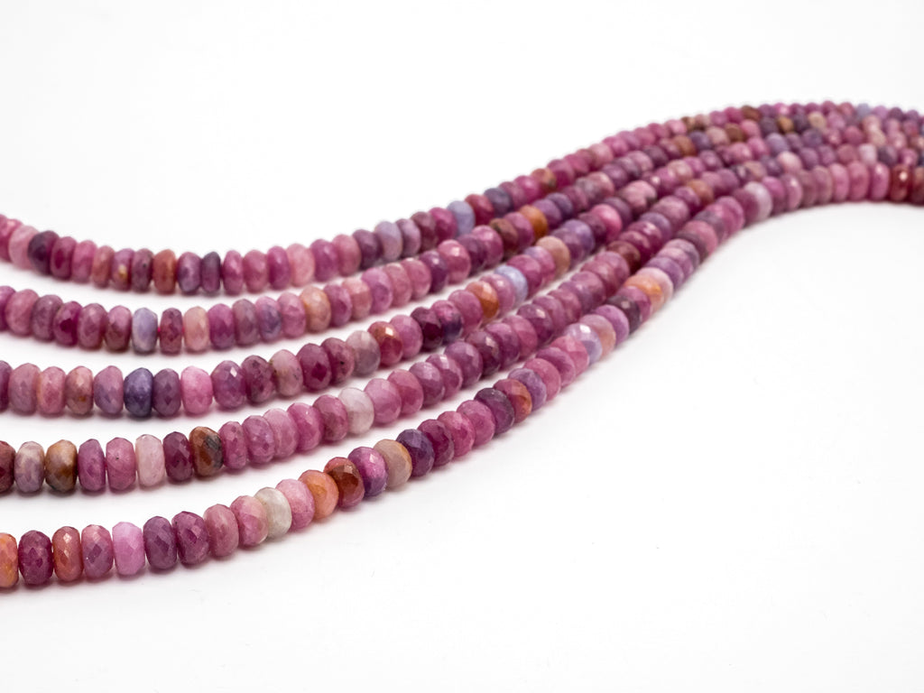 Top Quality Natural Ruby Faceted Rondelle Beads, 3x5mm/4x6mm/6x9mm Ruby Gemstone Beads,15.5" Full Strand,SKU#U183