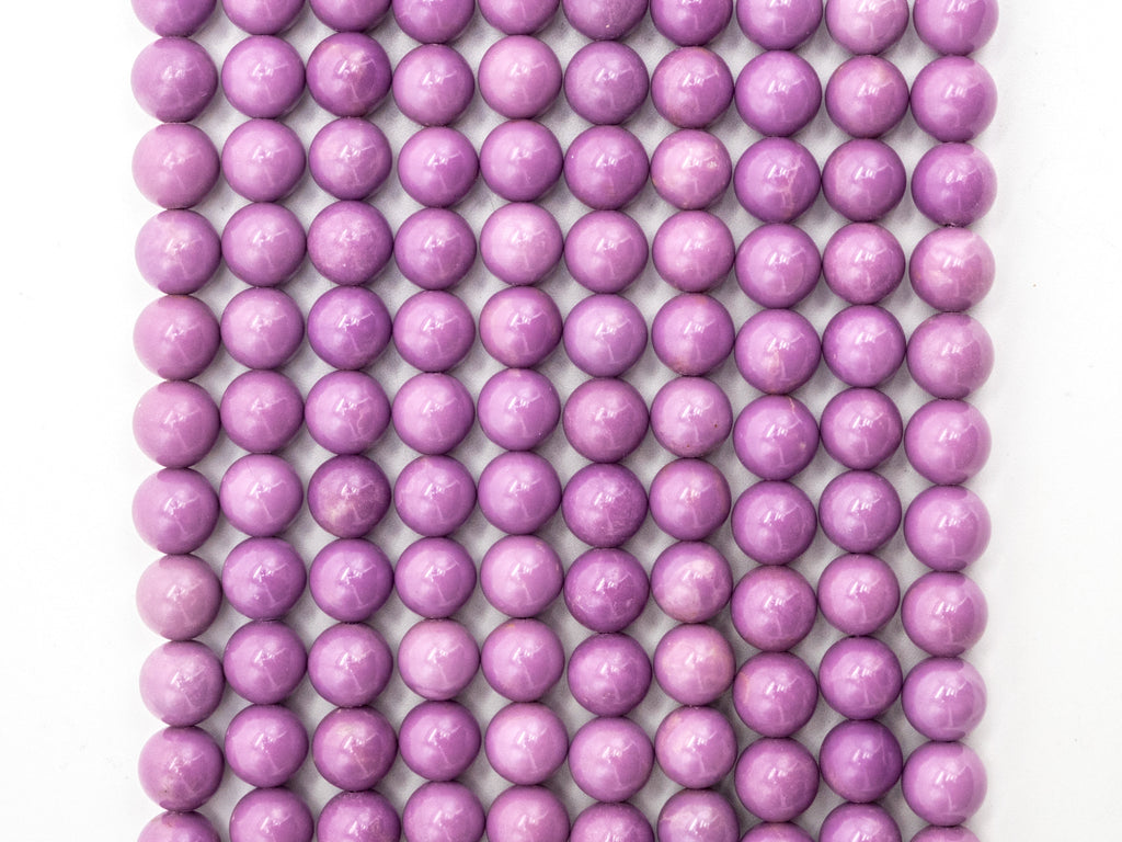 Top Quality Natural Genuine Phosphosiderite Smooth Round Beads, 8mm/10mm/12mm Purple Gemstone Beads,15.5" Full Strand,SKU#U178