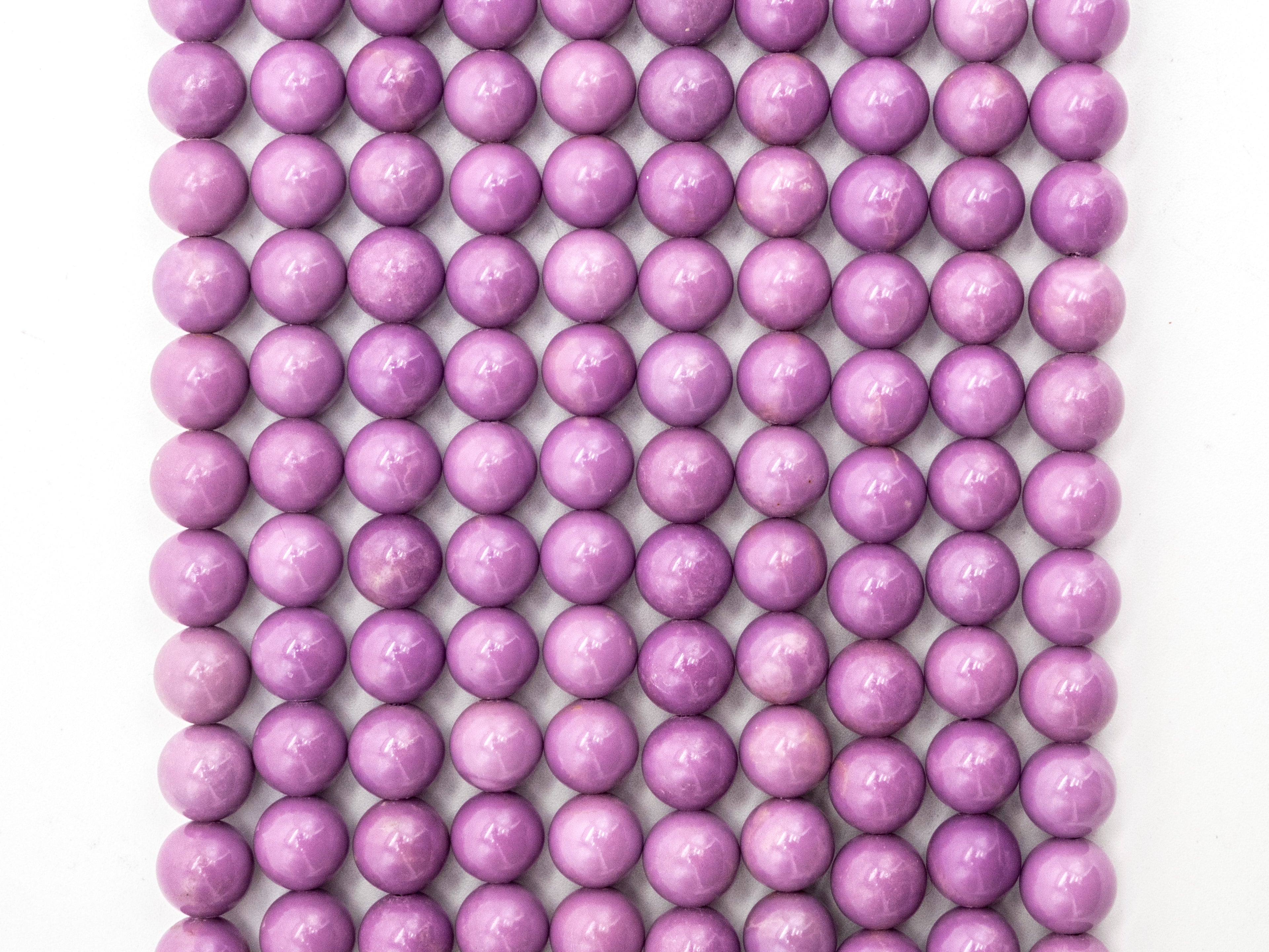 Top Quality Natural Genuine Phosphosiderite Smooth Round Beads, 8mm/10mm/12mm Purple Gemstone Beads,15.5" Full Strand,SKU#U178