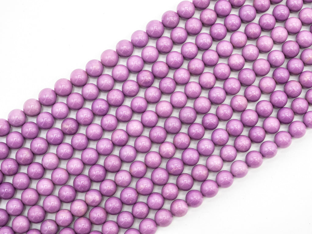 Top Quality Natural Genuine Phosphosiderite Smooth Round Beads, 8mm/10mm/12mm Purple Gemstone Beads,15.5" Full Strand,SKU#U178