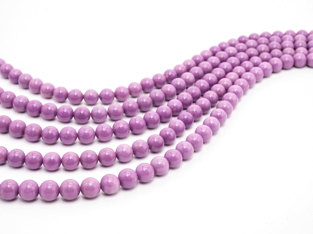 Top Quality Natural Genuine Phosphosiderite Smooth Round Beads, 8mm/10mm/12mm Purple Gemstone Beads,15.5" Full Strand,SKU#U178