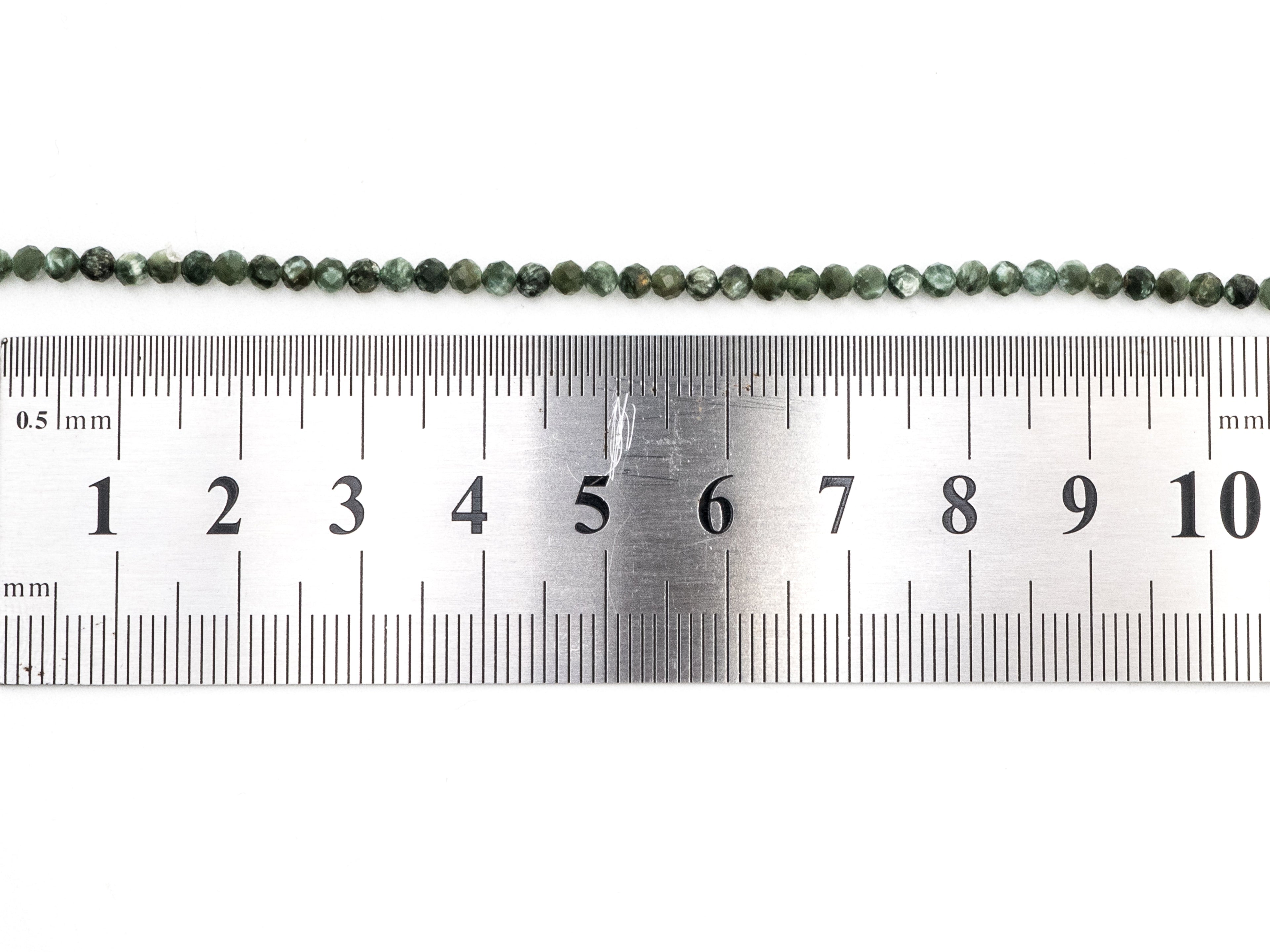 High Quality Natural Seraphinite Faceted Round Sparkly Beads, 2mm/3mm Seraphinite Green Gemstone Beads,15.5" Full Strand,SKU#U213