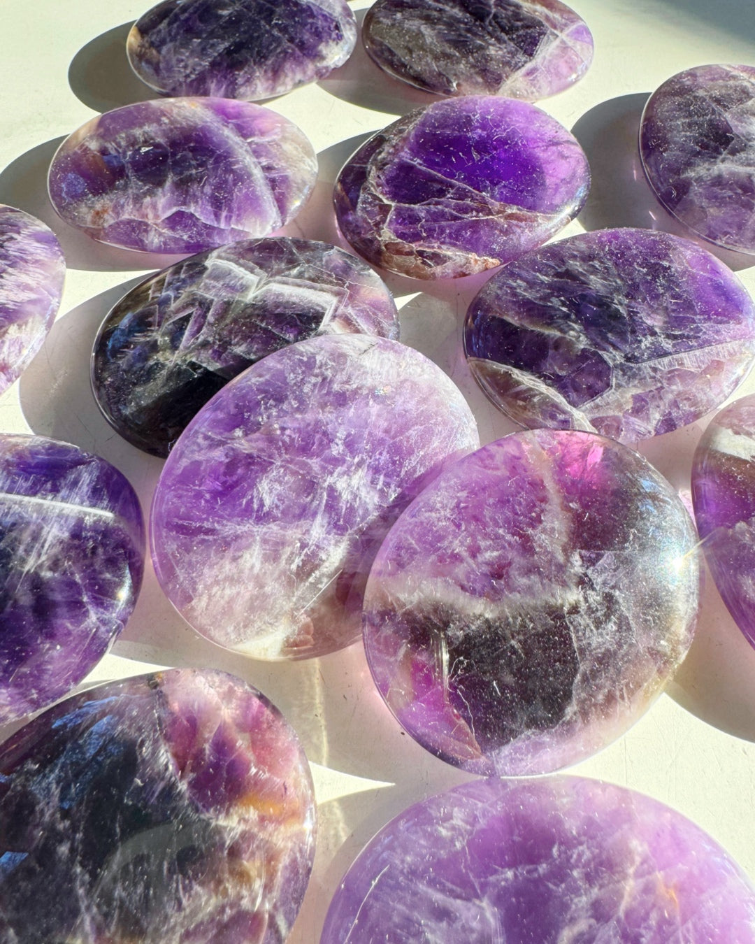 Amethyst Flat Palm Stones