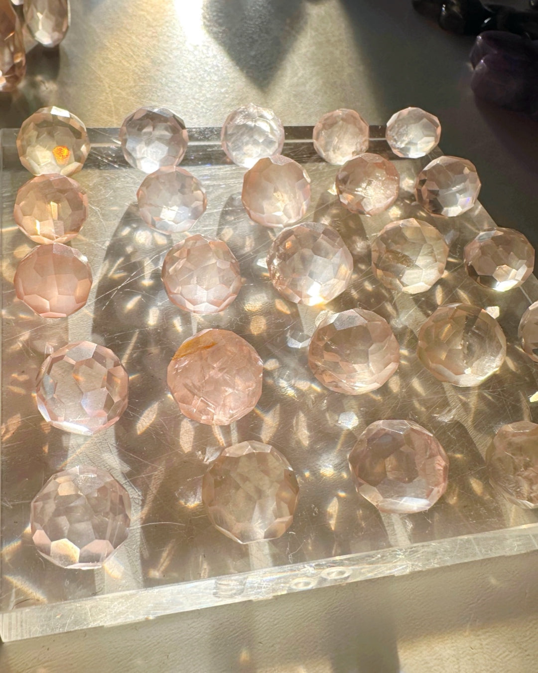 Mini Faceted Rose Quartz Sphere
