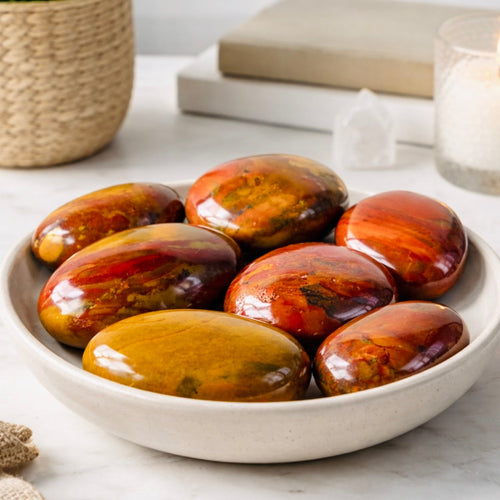 5 lb Sunset Jasper Palm Stone Lot | Handpicked Mixed Pieces
