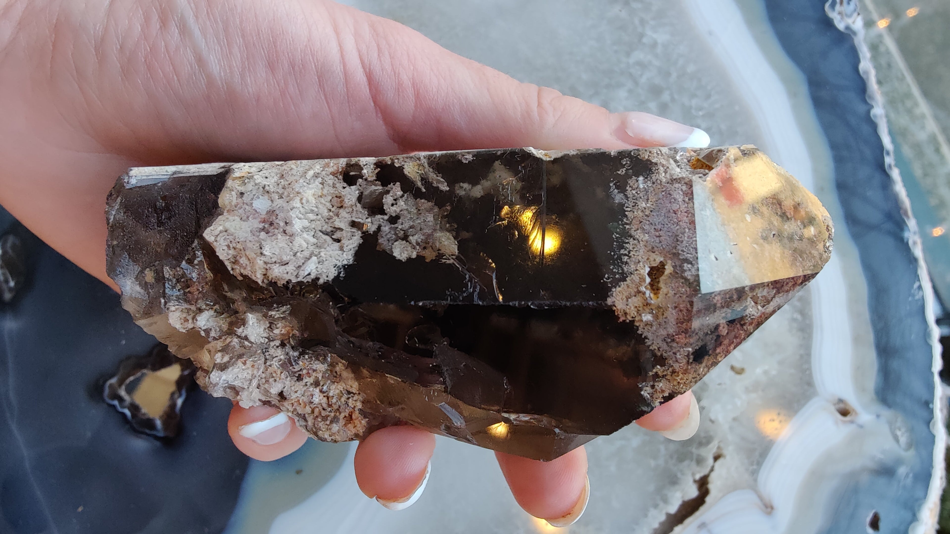 Lodalite Included Smoky Quartz Point from Brazil