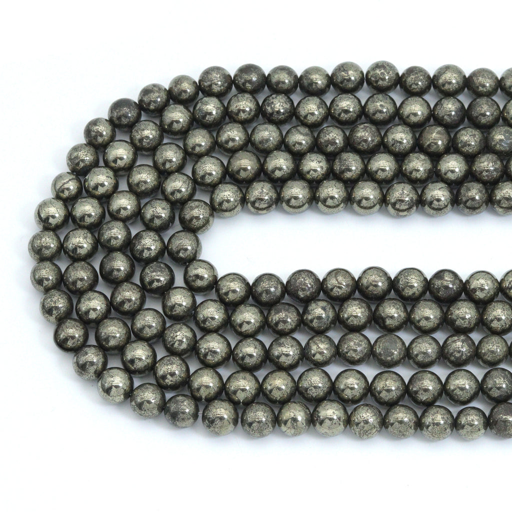 Quality Natural Pyrite 8mm/10mm, Pyrite Gemstone Beads, 15.5inch strand, SKU#U2280
