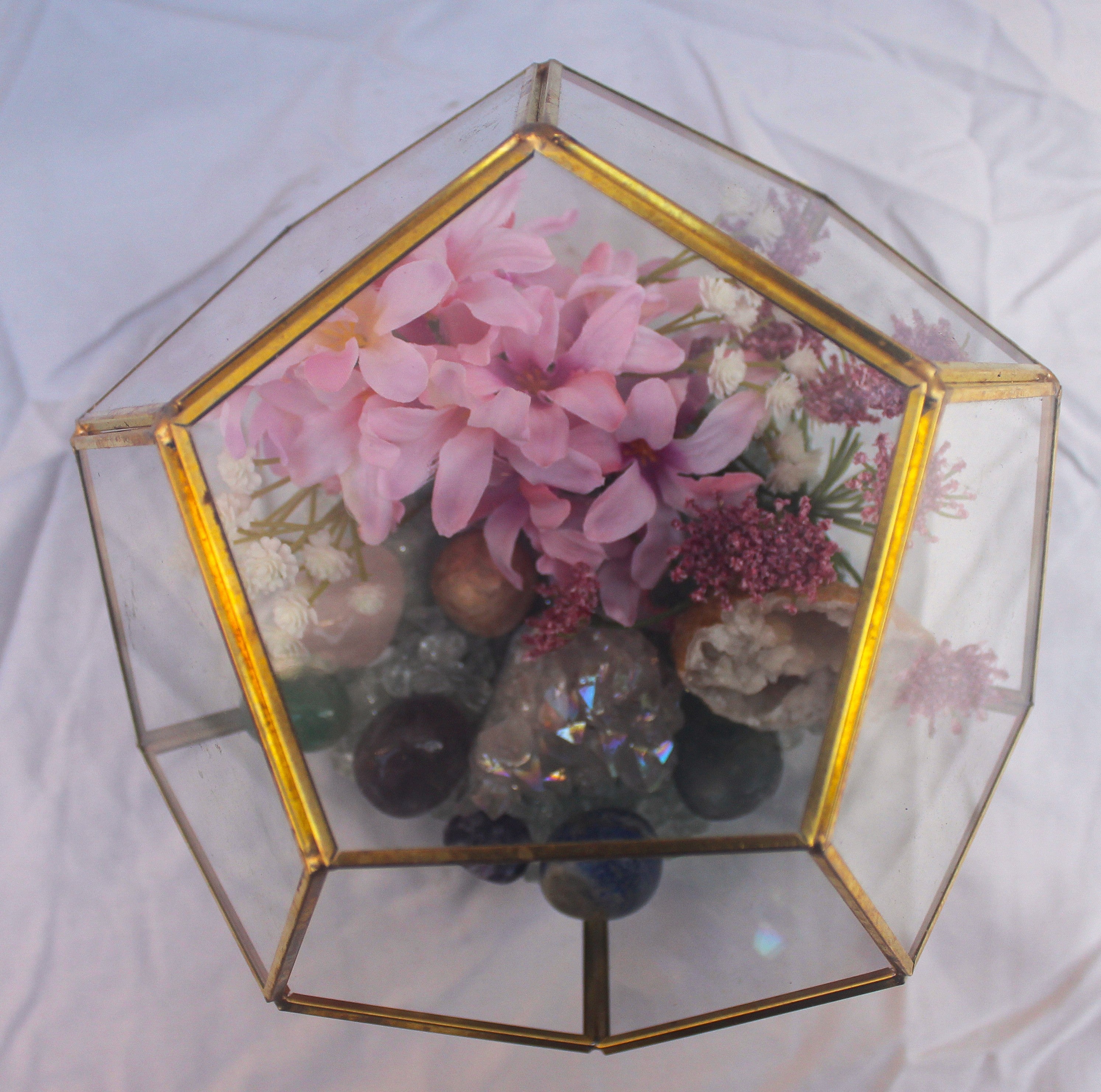 Crystal Geode Terrarium Angel Aura and Quartz - Divinity Depth