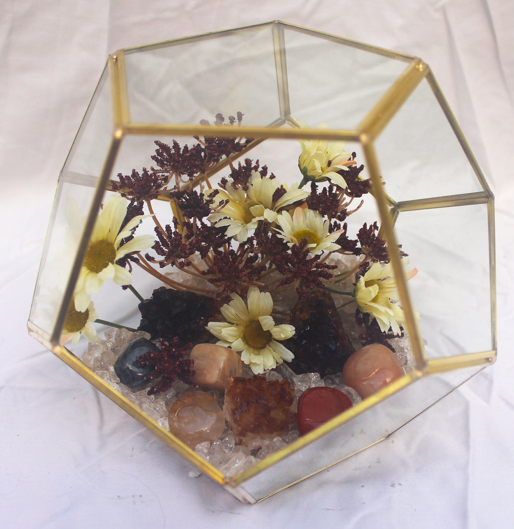 Crystal Geode Terrarium Heat Treated Citrine - Forged Flame