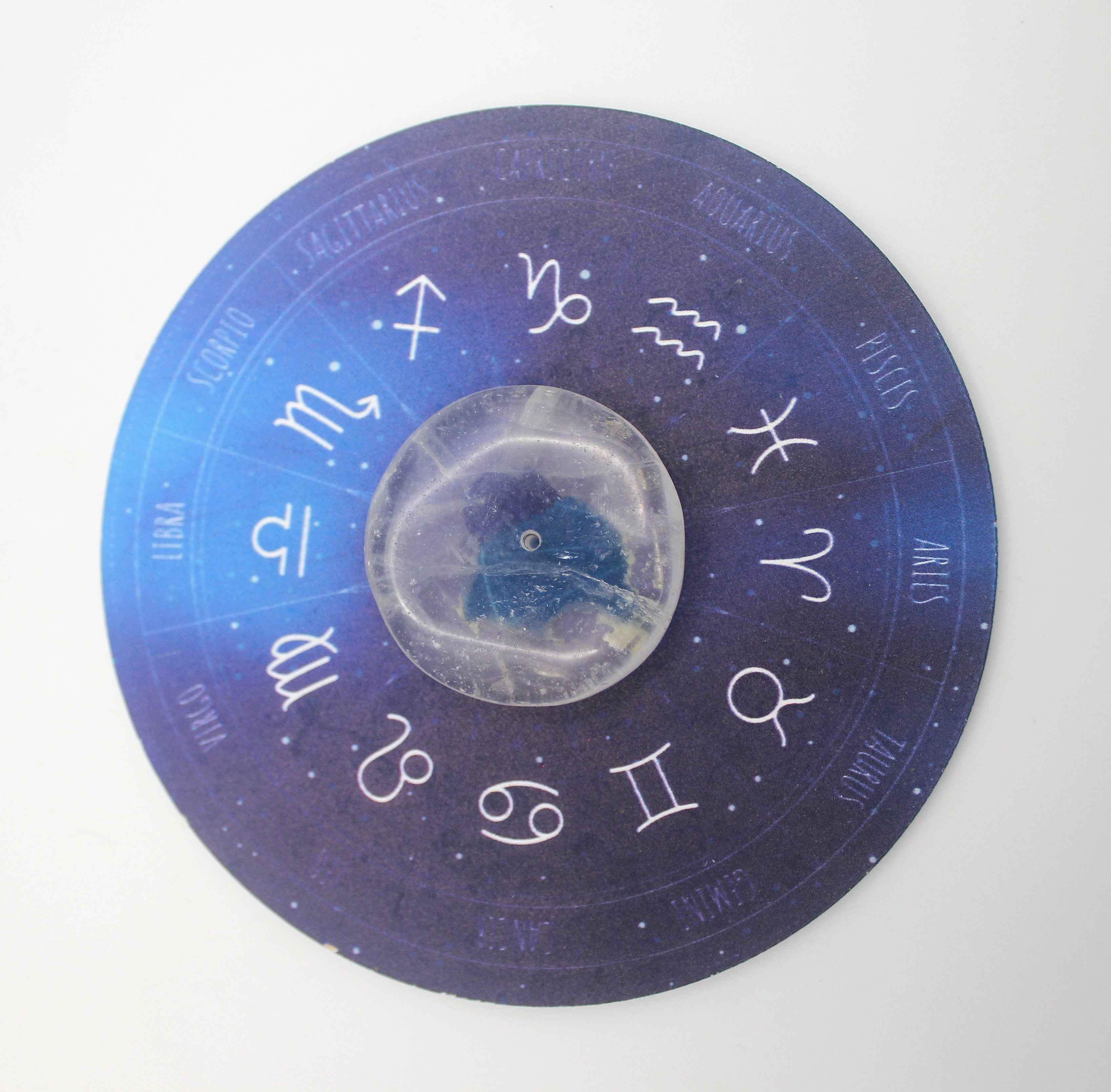 Zodiac Quartz Crystal Incense Holder