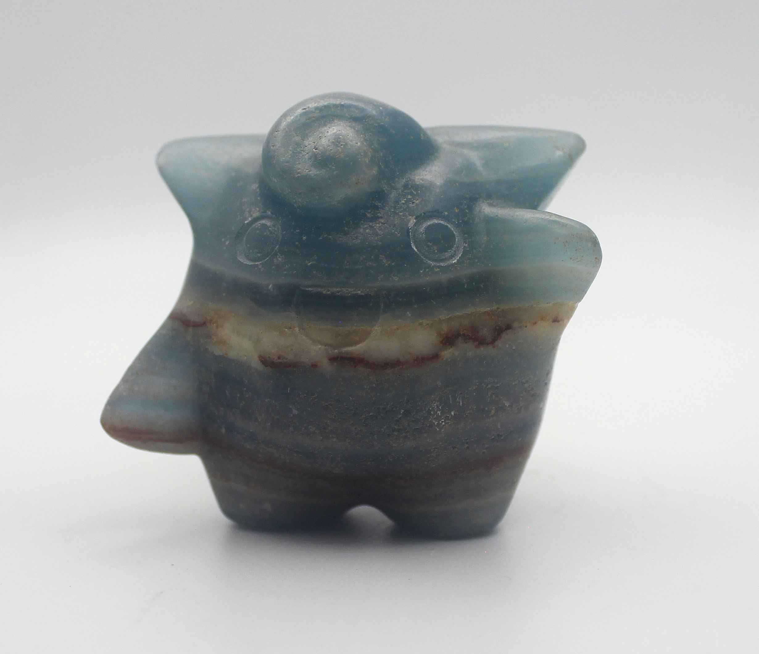 Blue Banded Calcite (Blue Onyx) Clefairy Crystal Carving – Calming & Collectible