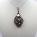 Raw Copper Labradorite Charmed Pendant Necklace