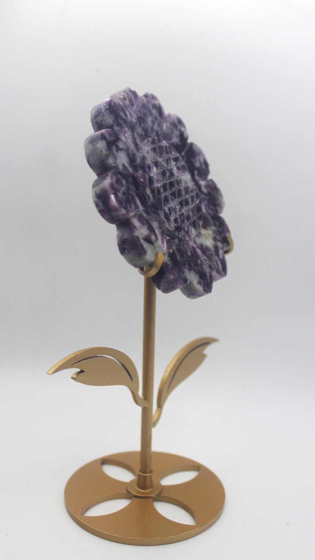 Crystal Sunflower Carving with Metal Stand – Joyful Energy & Meaningful Décor