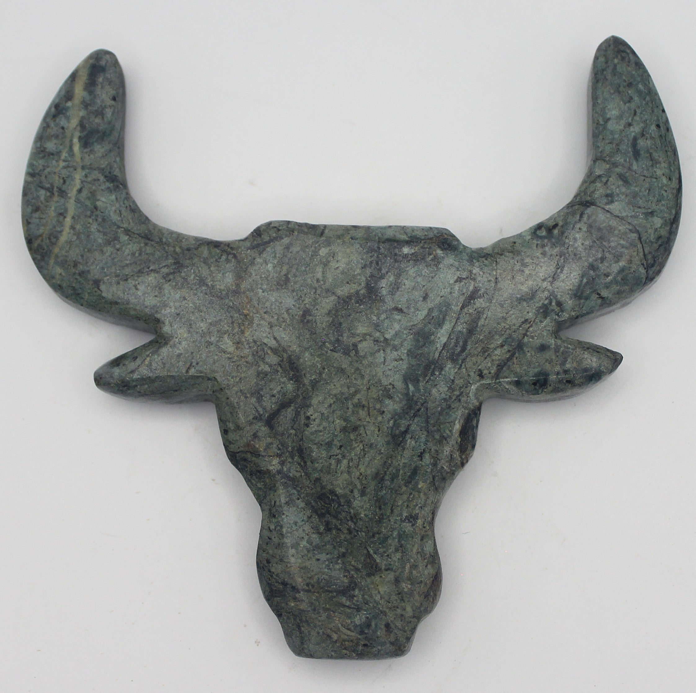 Serpentine Bull Carving – Strength, Stability & Grounded Protection