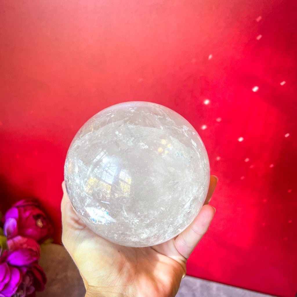 4 1/2" RAINBOW Quartz Sphere, Large Quartz Crystal Ball
