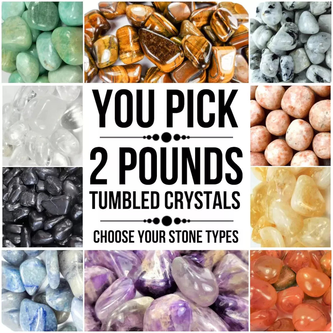 2 Pounds Tumbled Crystals Bundle #2(You Pick)