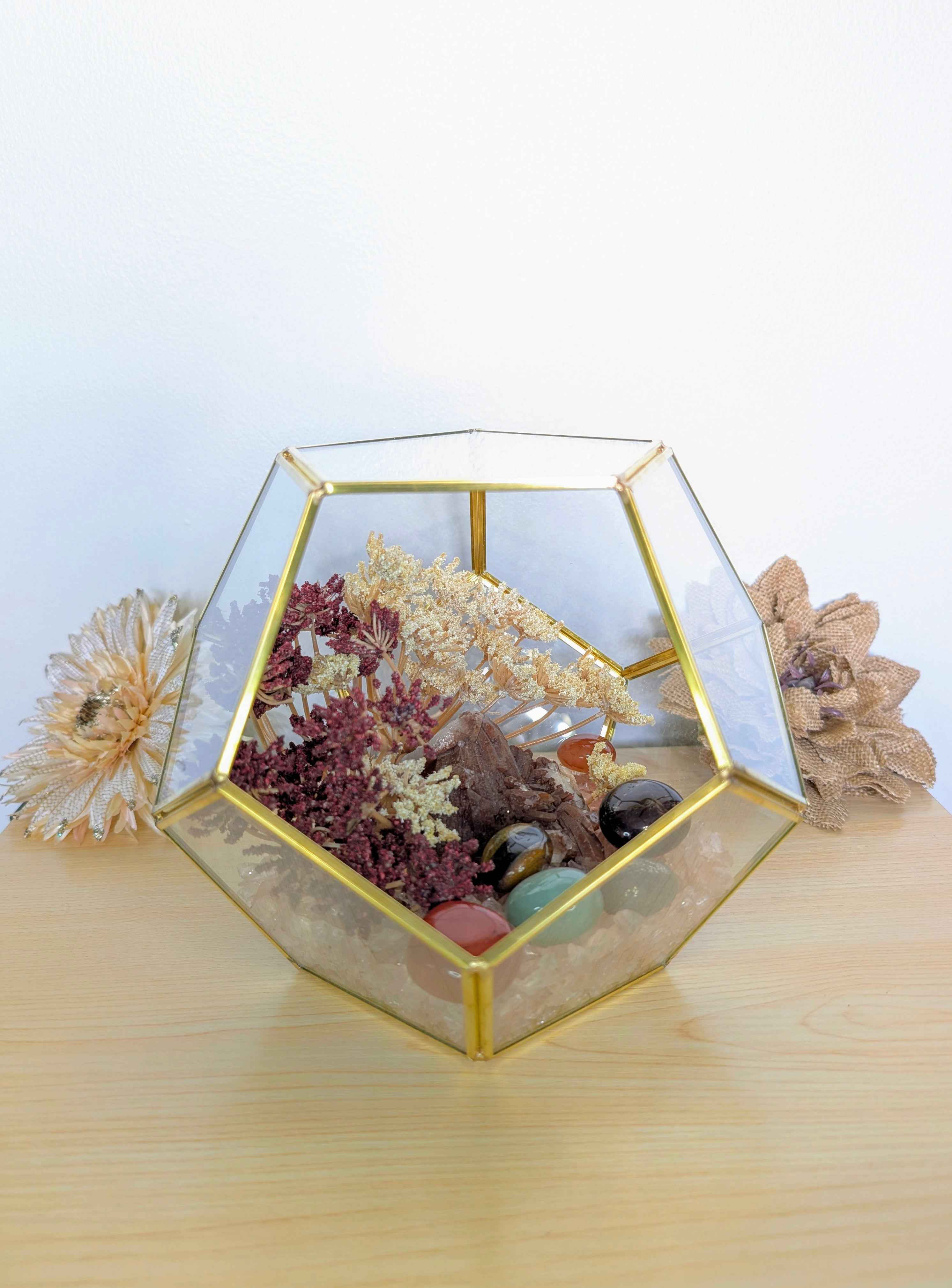 Crystal Geode Terrarium Hematoid Quartz - Grounded Garden