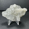Clear Apophyllite Cluster with White Stilbite on Chalcedony from India