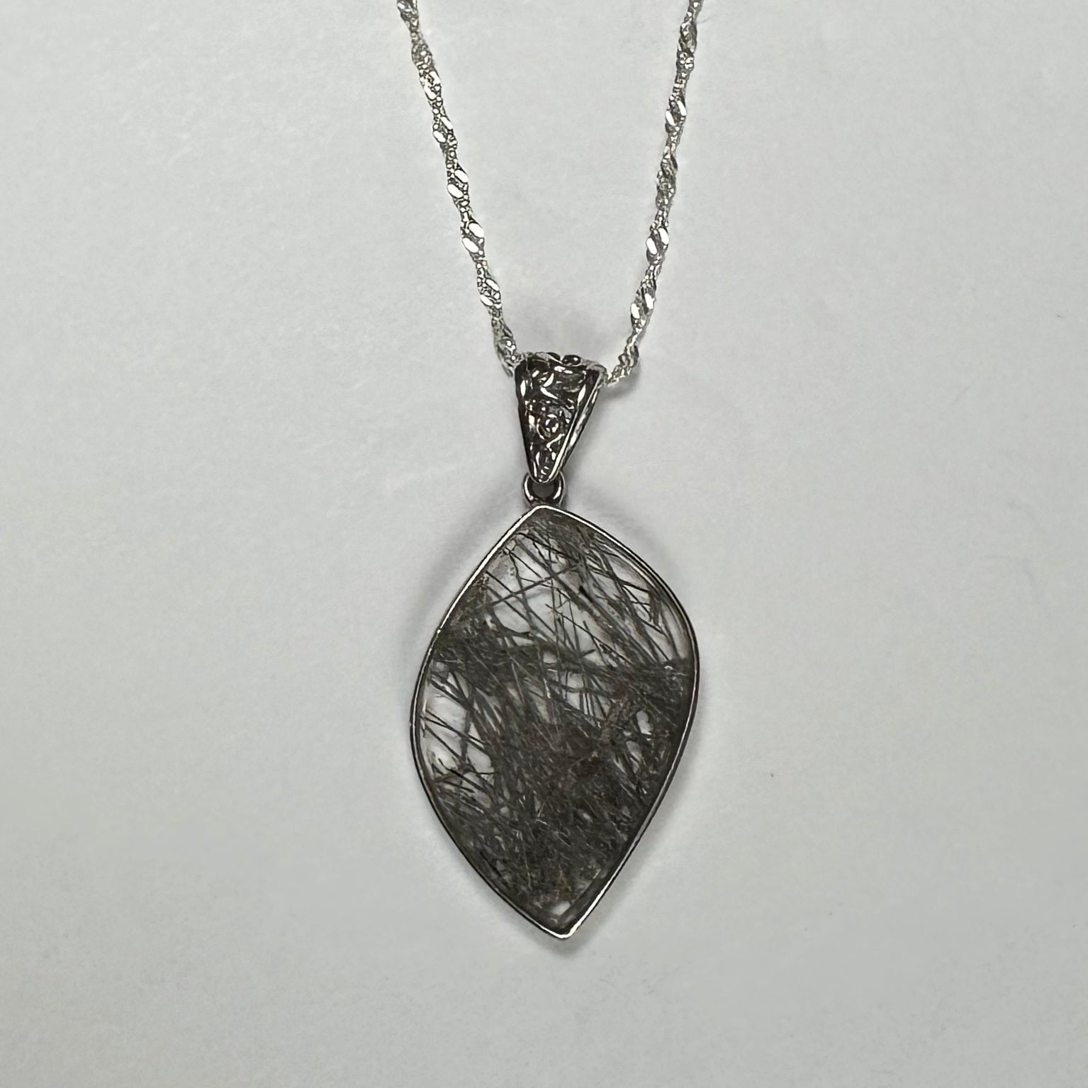 Rutilated Quartz Flame Pendant
