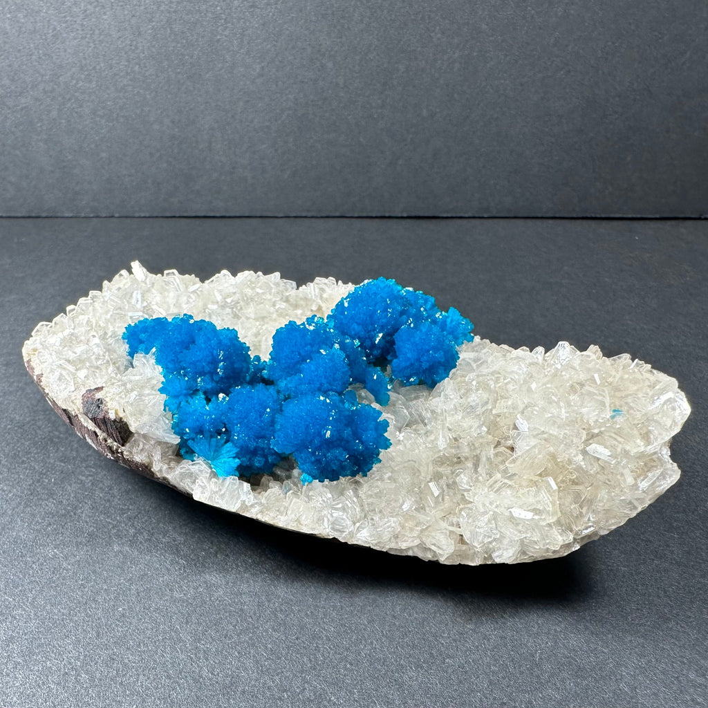 Cavansite with Stilbite on Matrix from Pune, India