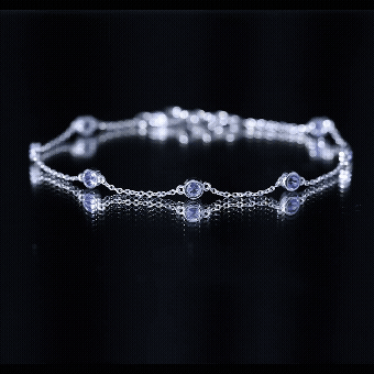 Certified Natural Tanzanite Chain Bracelet for Her