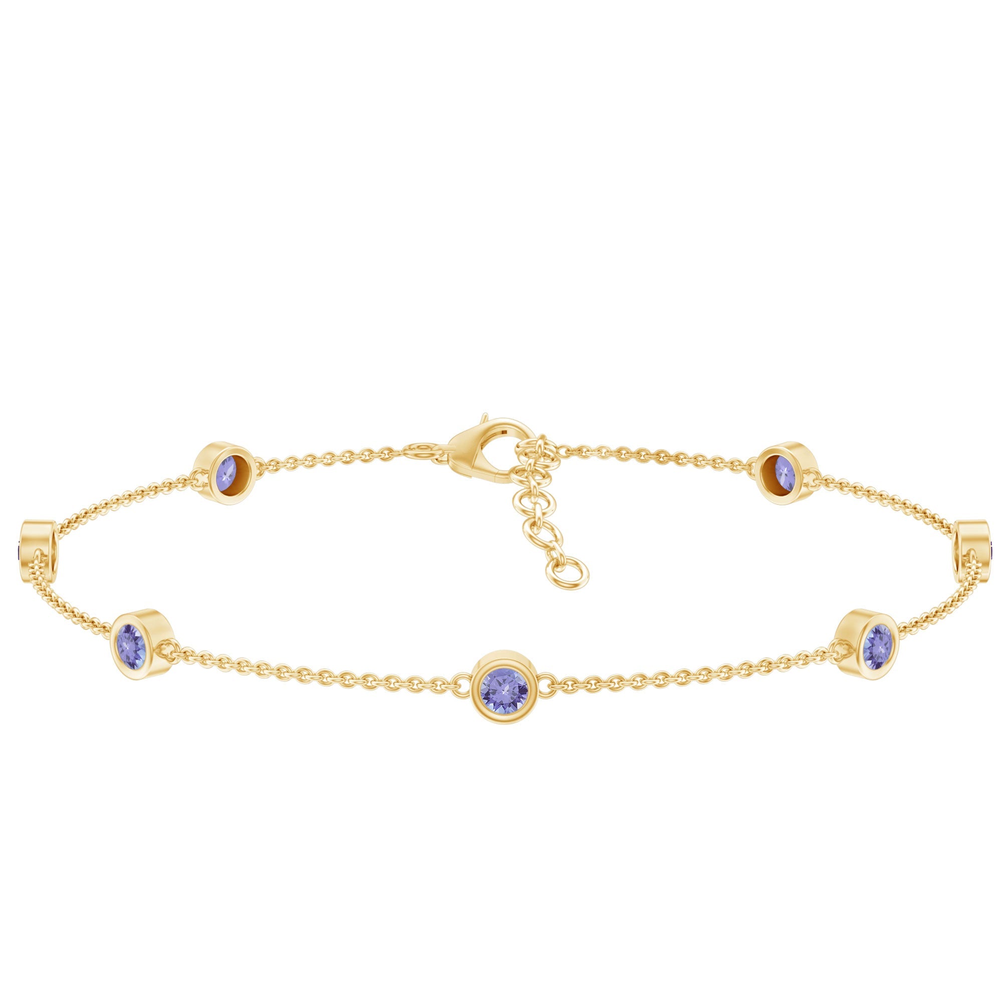 Certified Natural Tanzanite Chain Bracelet for Her