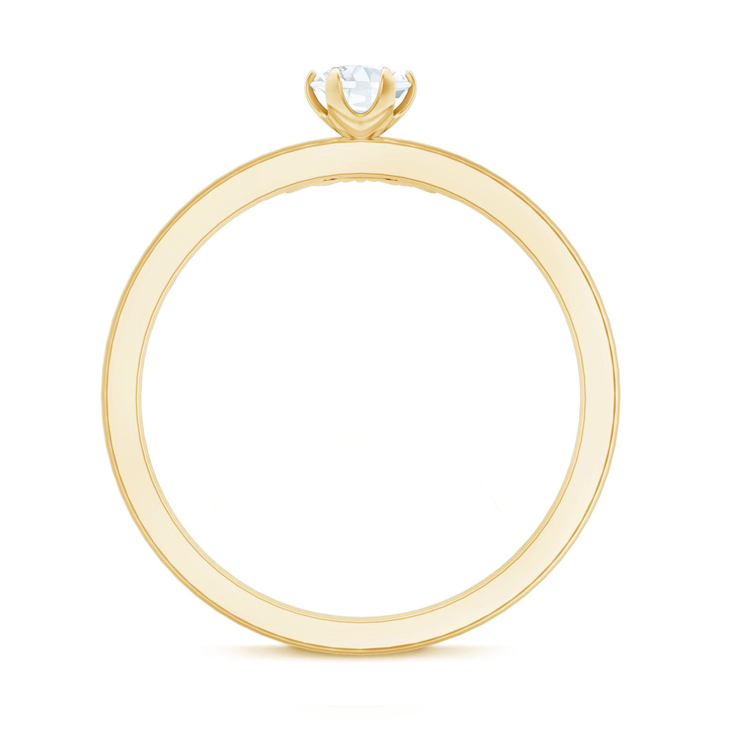 Certified Natural Diamond Promise Ring with Sunburst Enhancer