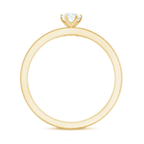 Certified Natural Diamond Promise Ring with Sunburst Enhancer
