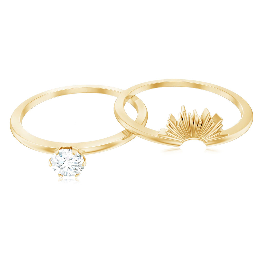 Certified Natural Diamond Promise Ring with Sunburst Enhancer